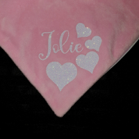 Set 1 (romper + knuffeldoekje) Naam + Hartjes